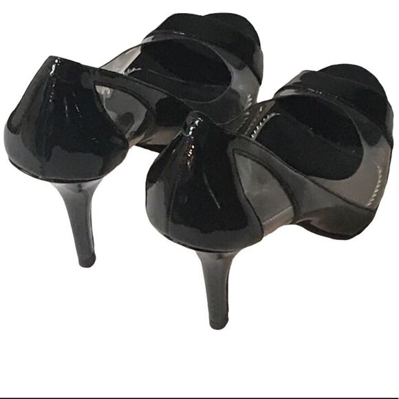Nicole Miller Black Clear Shoes Size 8 - Picture 3 of 15